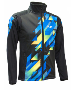 Куртка разминочная RAY WS модель PRO RACE (Men) принт Призма черный/голубой