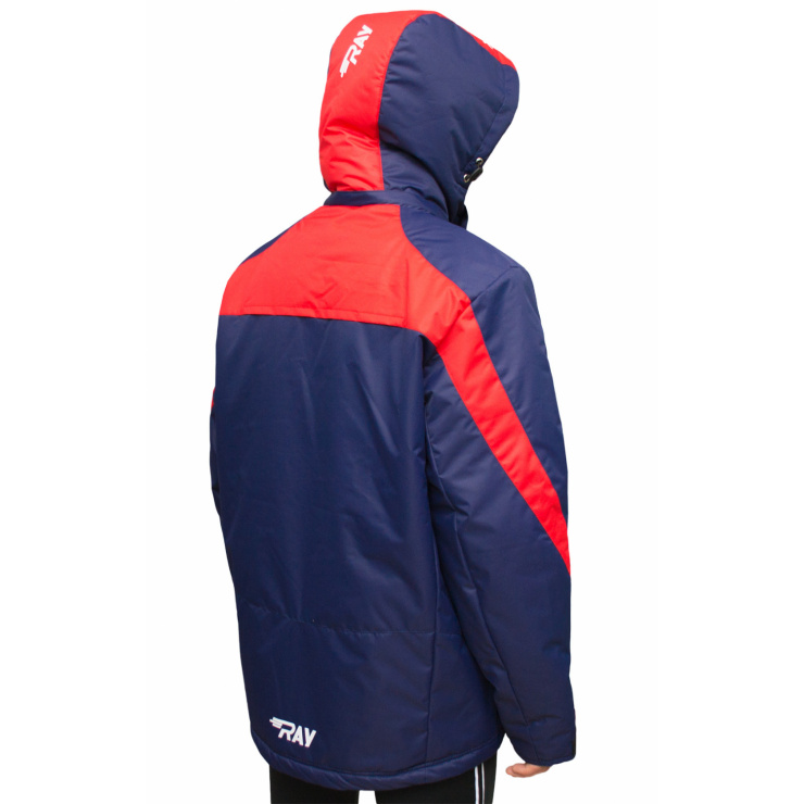 Куртка утеплённая  RAY модель Патриот темно синий/красный светоотражающая молния фото 2