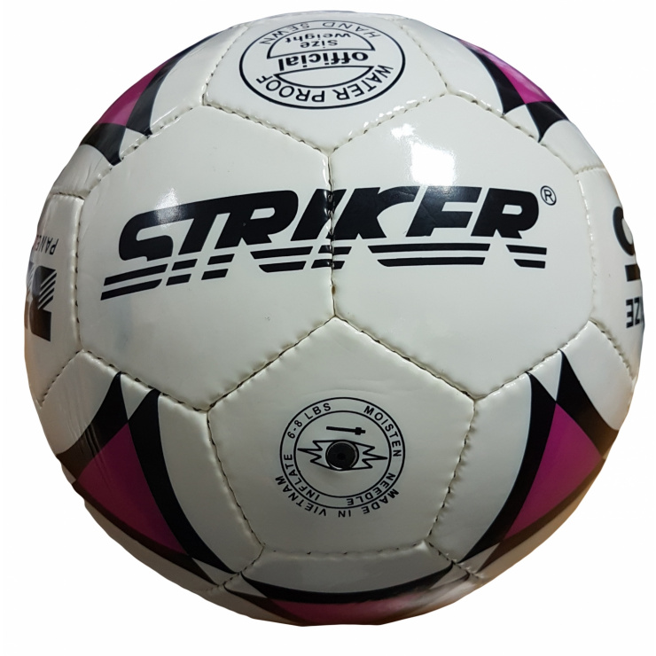 Мяч футбольный Striker №5 бело-розовый фото 1