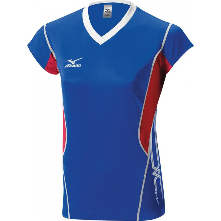 Футболка MIZUNO Premium Women's Cap Sleeve синий/красный/белый фото 1