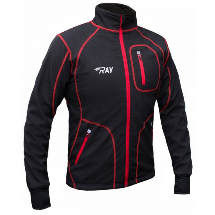 Куртка разминочная RAY WS модель STAR (UNI) черный/черный красный шов фото 1