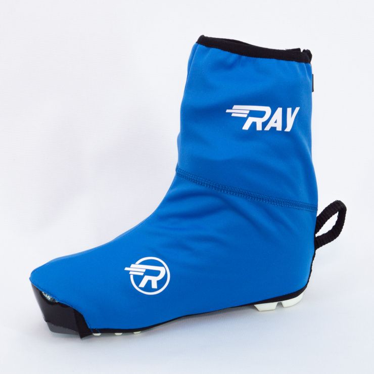 Чехол на ботинки BootCover RAY (UNI) синий, лого белый, черная молния фото 3