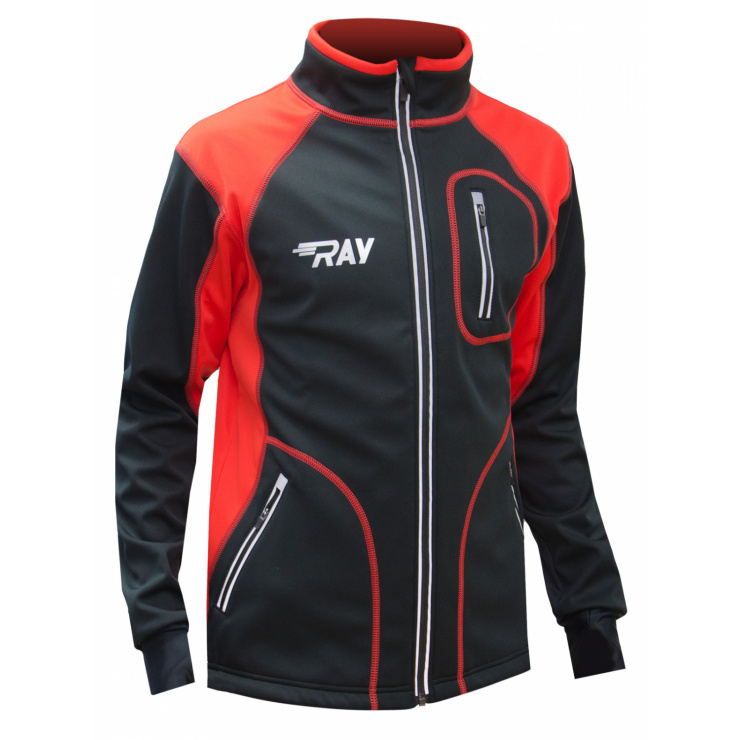 Куртка разминочная RAY WS модель STAR (UNI) черный/красный красный шов фото 1