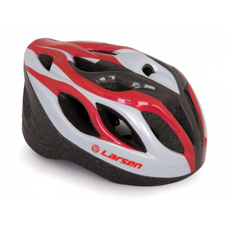 Шлем роликовый раздвижной Larsen Spirit H3BW красный  фото 1