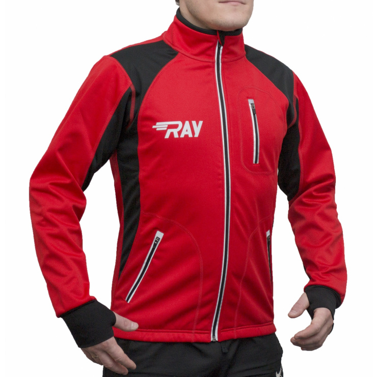 Куртка разминочная RAY WS модель STAR (UNI) красный/черный красный шов фото 1