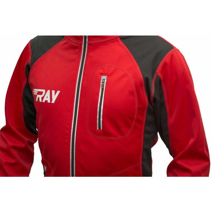 Куртка разминочная RAY WS модель STAR (UNI) красный/черный красный шов фото 3