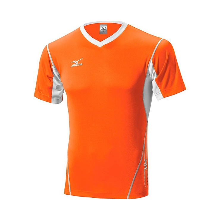 Футболка MIZUNO Premium Top оранжевый/белый/белый фото 1