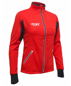 Куртка разминочная RAY WS модель STAR (Woman) красный/черный красный шов