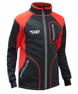 Куртка разминочная RAY WS модель STAR (UNI) черный/красный красный шов