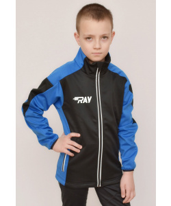 Куртка разминочная RAY WS модель RACE (Kids) черный/синий
