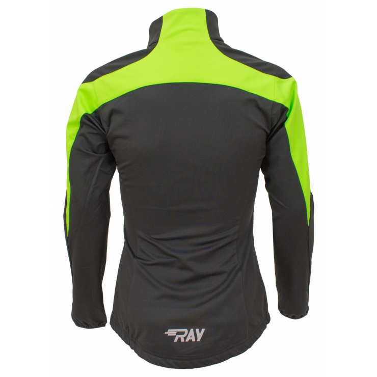 Куртка разминочная RAY WS модель PRO RACE (Woman) салатовый/черный светоотражающая молния лимон фото 2