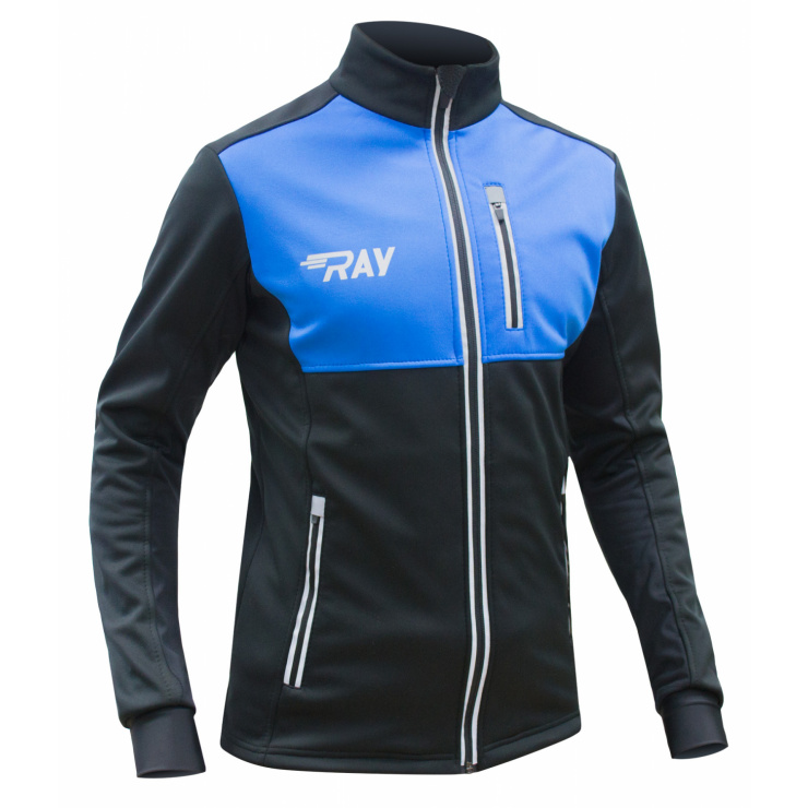 Куртка разминочная RAY WS модель FAVORIT (Kids) черный/синий фото 1