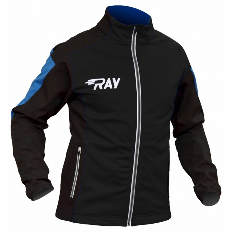 Куртка разминочная RAY WS модель PRO RACE (Kids) черный/синий  фото 1