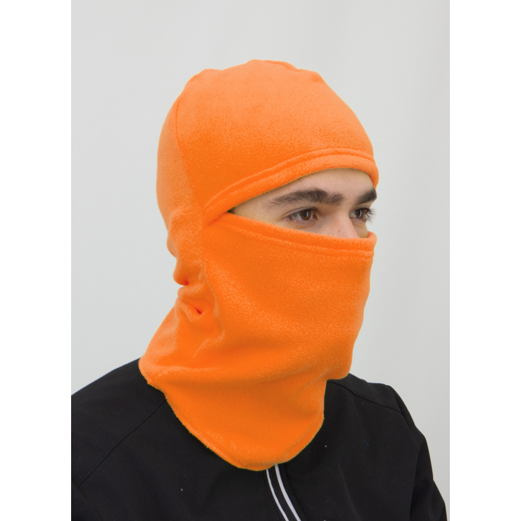 Маска ветрозащитная (шлем) флис цветной оранжевый фото 1