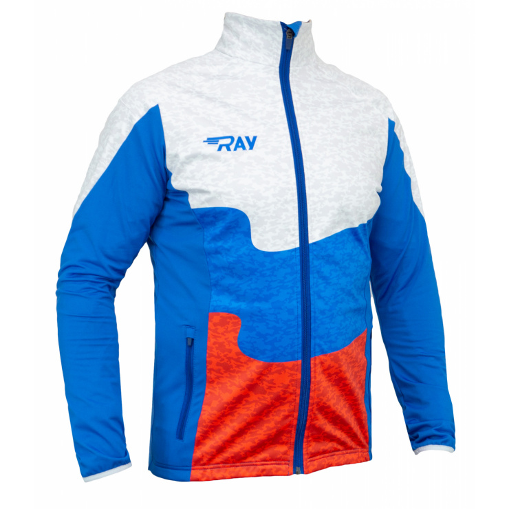 Куртка разминочная RAY WS модель PRO RACE (Men) принт "Патриот_1синий"  фото 1