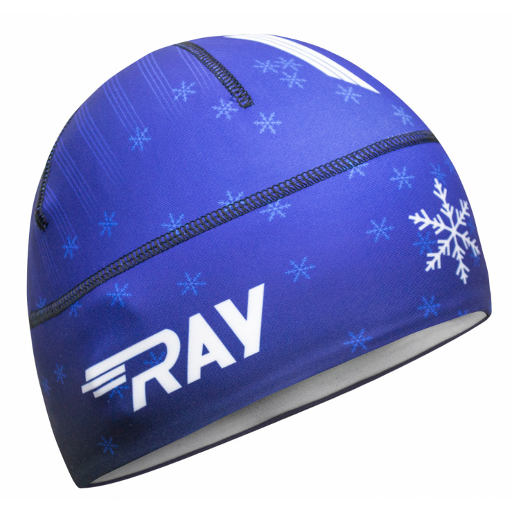 Шапочка RAY модель RACE материал термо-бифлекс снежинка синий, принт фото 1