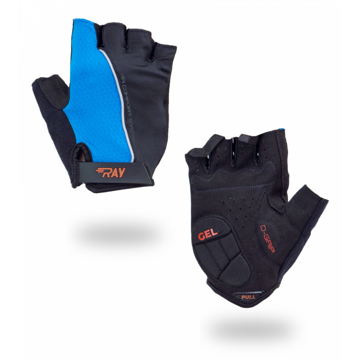 Велосипедные перчатки с короткими пальцами черный/синий фото 1