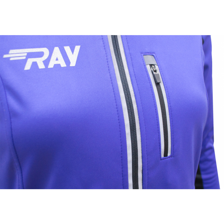 Куртка разминочная RAY WS модель FAVORIT (Woman) фиолетовый/черный фото 3