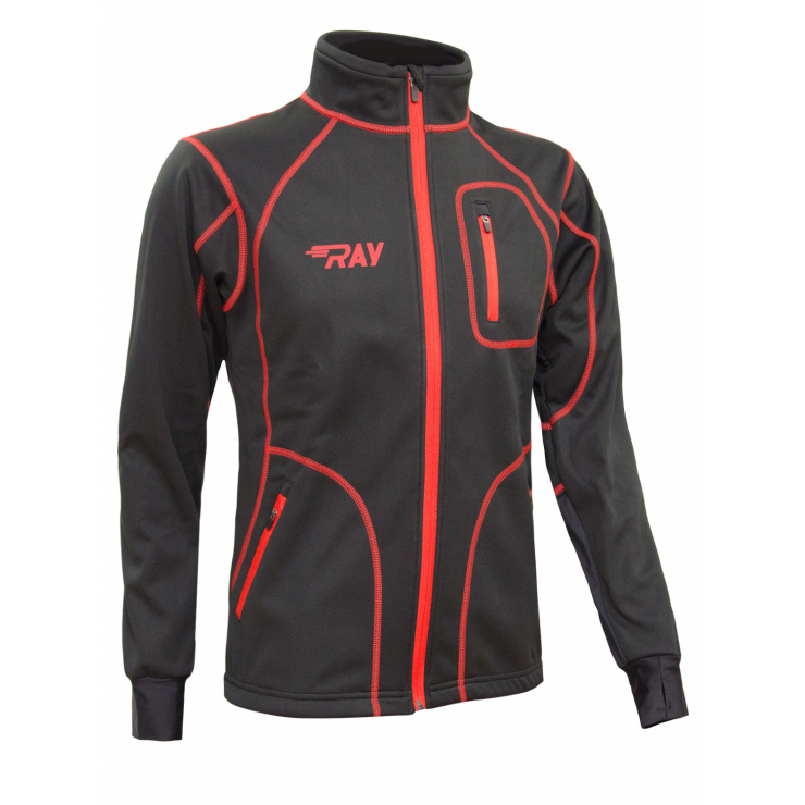 Куртка разминочная RAY WS модель STAR (UNI) черный/черный красный шов фото 1