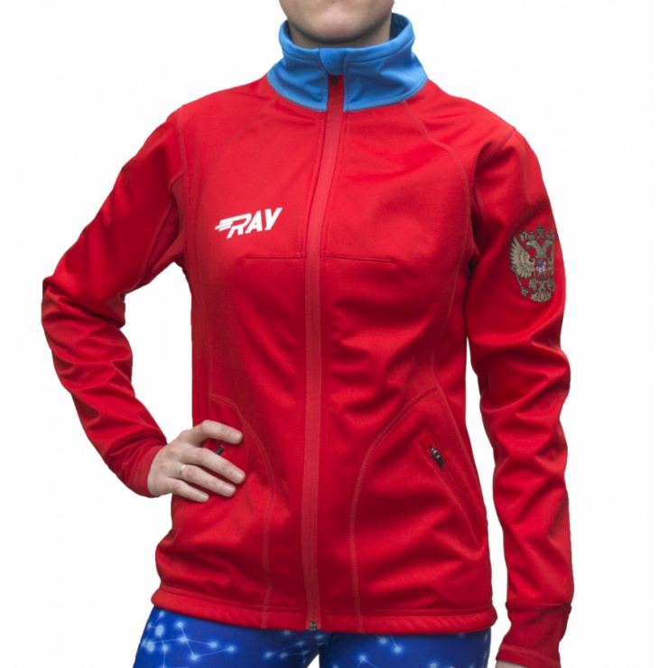 Куртка разминочная RAY WS модель STAR (Woman) красный/голубой красная молния фото 1