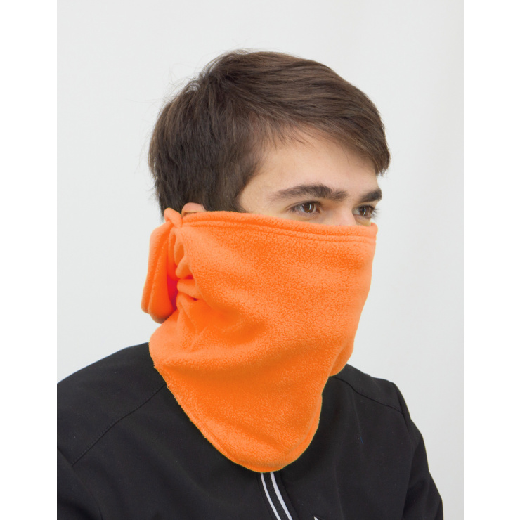 Маска ветрозащитная (шлем) флис цветной оранжевый фото 3