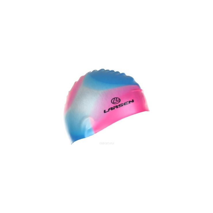 Шапочка плавательная (силикон) Larsen MC32, розовый/синий фото 1