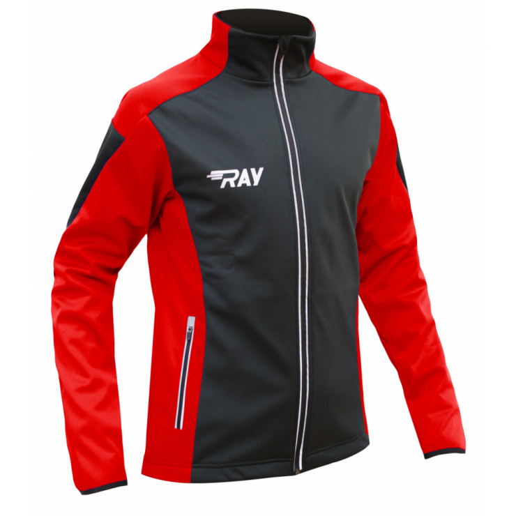 Куртка разминочная RAY WS модель RACE (UNI) черный/красный  красный шов фото 1
