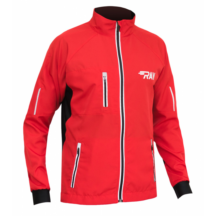Куртка беговая RAY SPORT (летняя) красный/черный фото 2