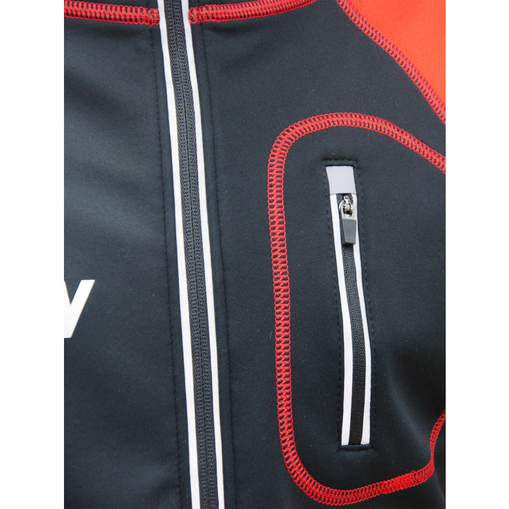 Куртка разминочная RAY WS модель STAR (UNI) черный/красный красный шов фото 3