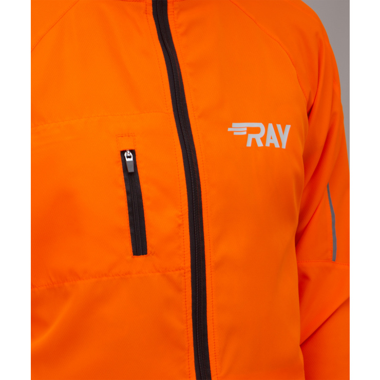 Куртка беговая RAY SPORT (летняя) оранжевый, черная молния фото 5