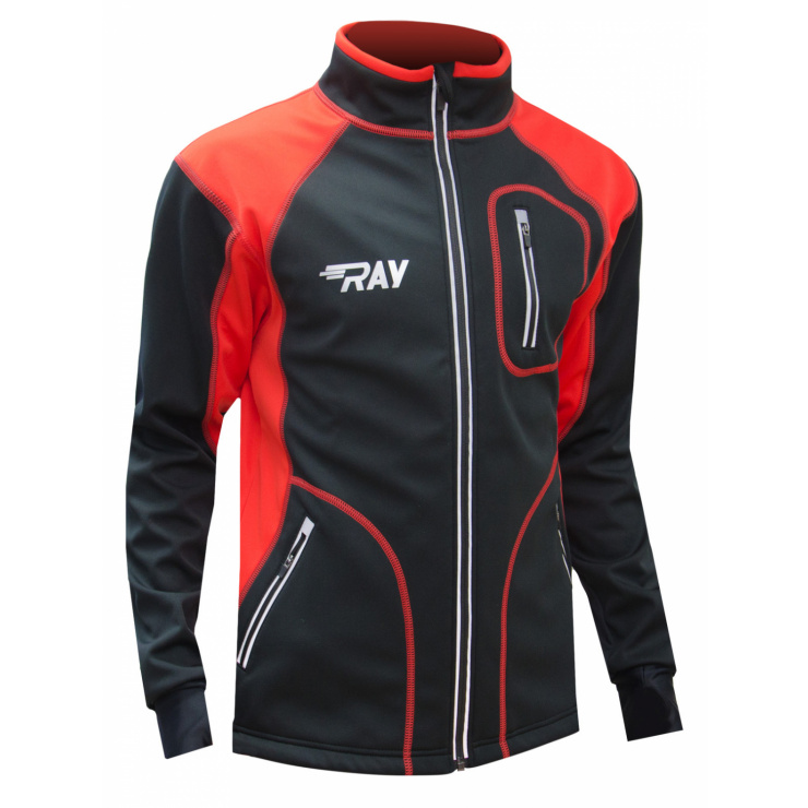 Куртка разминочная RAY WS модель STAR (UNI) черный/красный красный шов фото 1