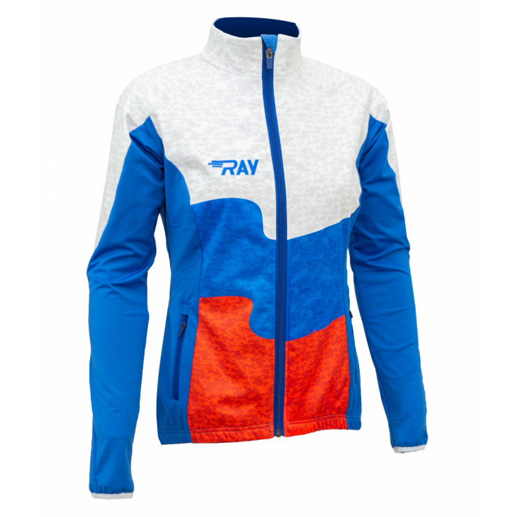 Куртка разминочная RAY WS модель PRO RACE (Woman) принт "Патриот_1синий" фото 1