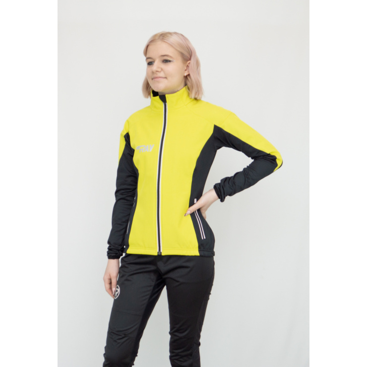 Куртка разминочная RAY WS модель PRO RACE (Women) желтый/черный с/о молния фото 2