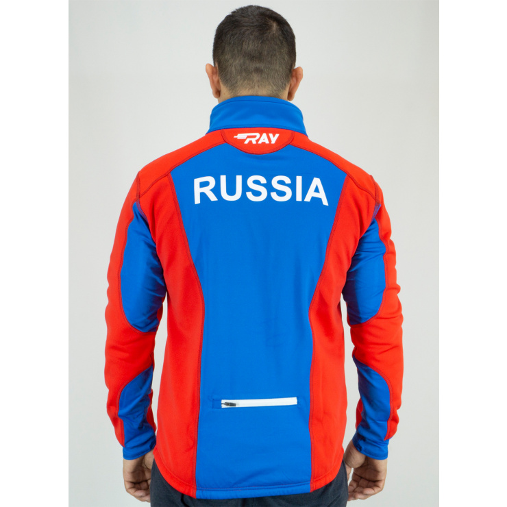 Куртка разминочная RAY WS модель STAR (UNI) красный/синий белая молния  фото 5