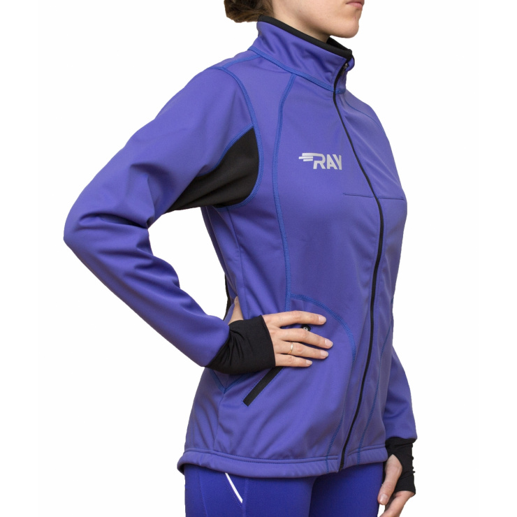 Куртка разминочная RAY WS модель STAR (Woman) фиолетовый/черный  фото 2