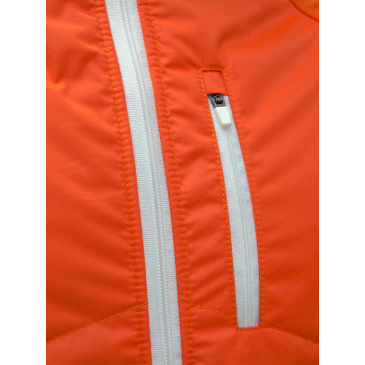 Куртка утеплённая туристическая  RAY  WS модель OUTDOOR (UNI)  оранжевый белая молния белый лого  фото 3