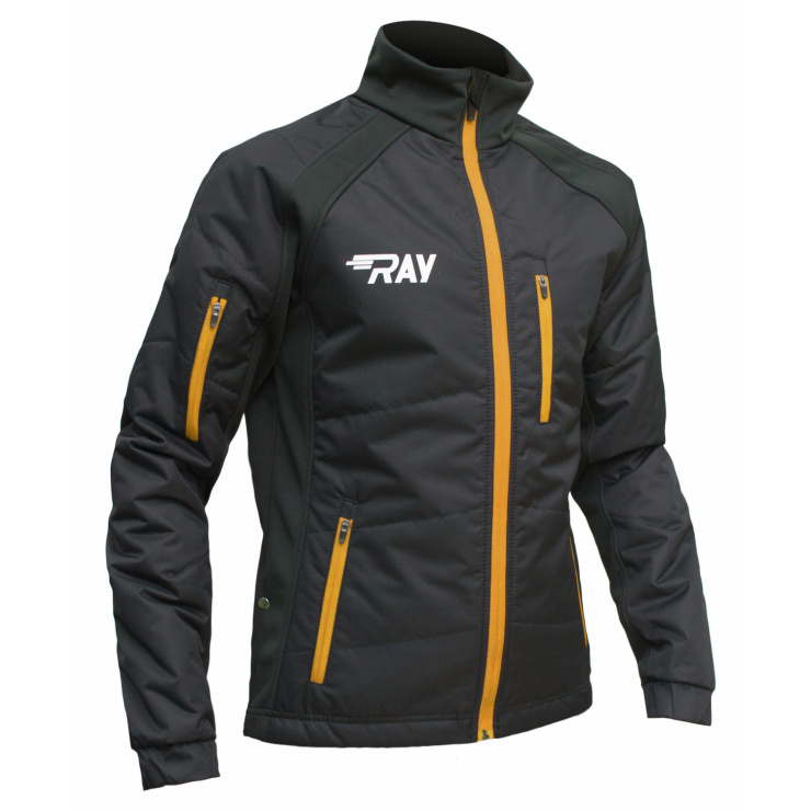 Куртка утеплённая туристическая  RAY  WS модель OUTDOOR (UNI) черный  горчичная молния фото 1