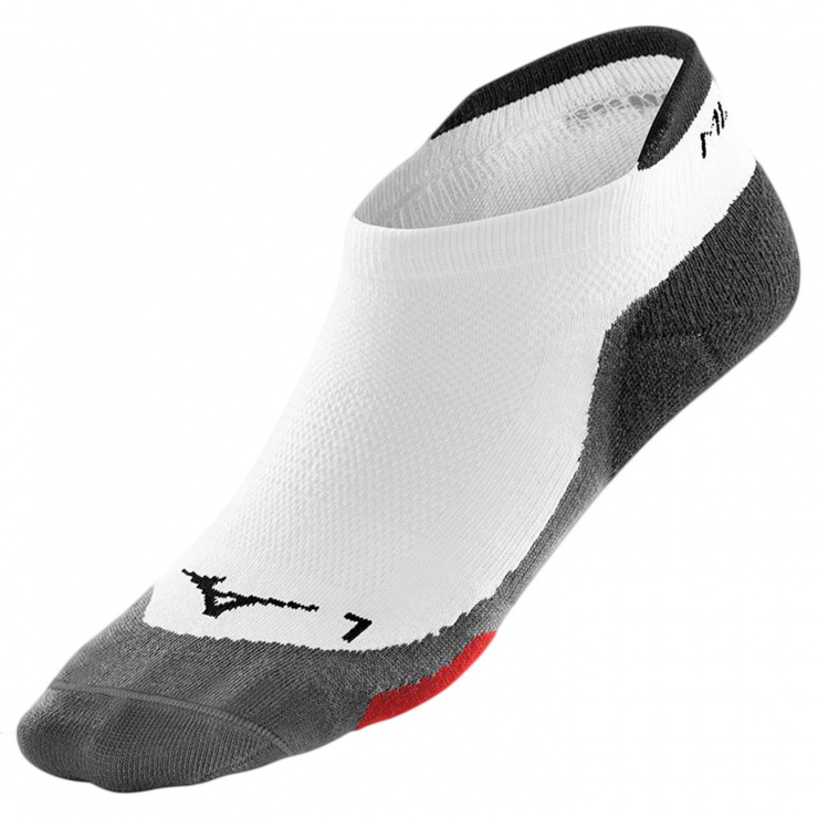 Носки MIZUNO DryLite Race Low Socks, белый/красный фото 1