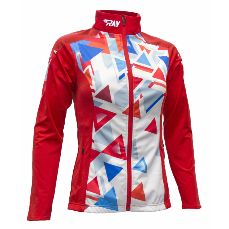 Куртка разминочная RAY WS модель PRO RACE (Woman) принт красный/красный фото 1