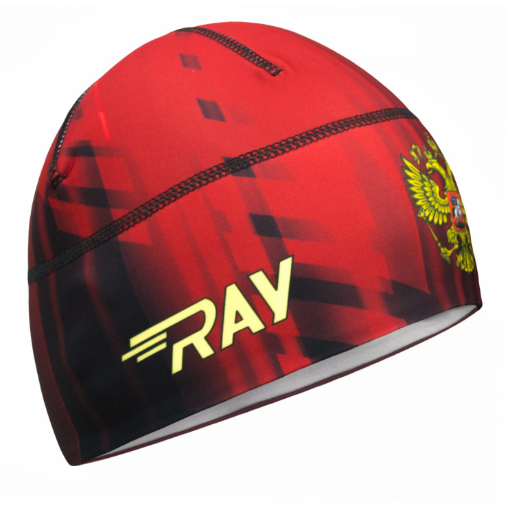 Шапочка RAY модель RACE материал термо-бифлекс, FLAME бордовый, принт  фото 1
