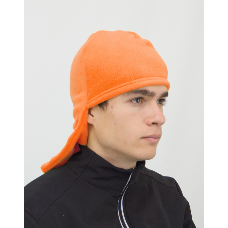 Маска ветрозащитная (шлем) флис цветной оранжевый фото 4