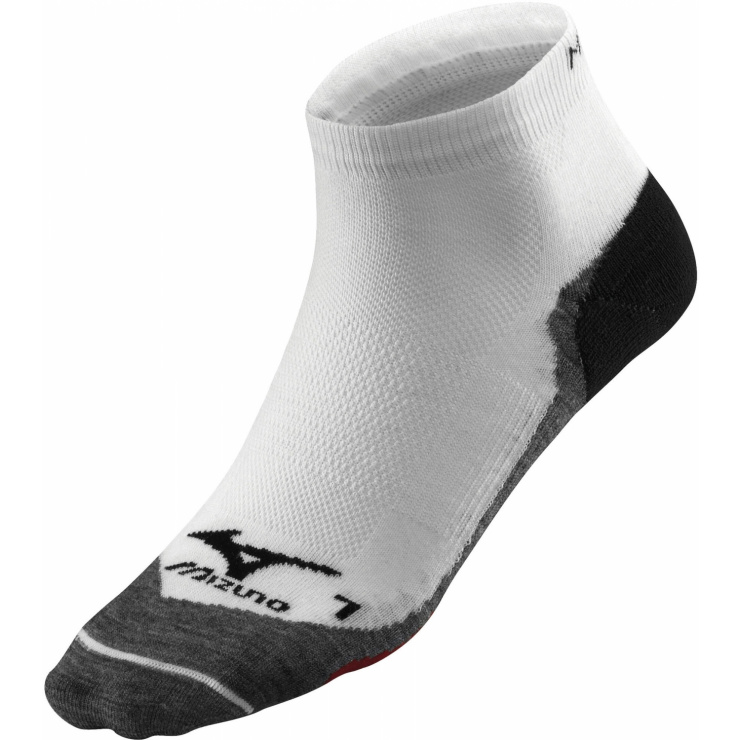 Носки MIZUNO DryLite Race Mid Socks, белый/красный фото 1